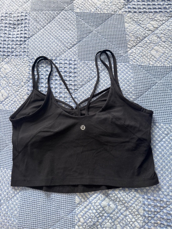 lululemon athletica Tops - Lululemon Black Strappy Ribbed Sports Bra Tank Top